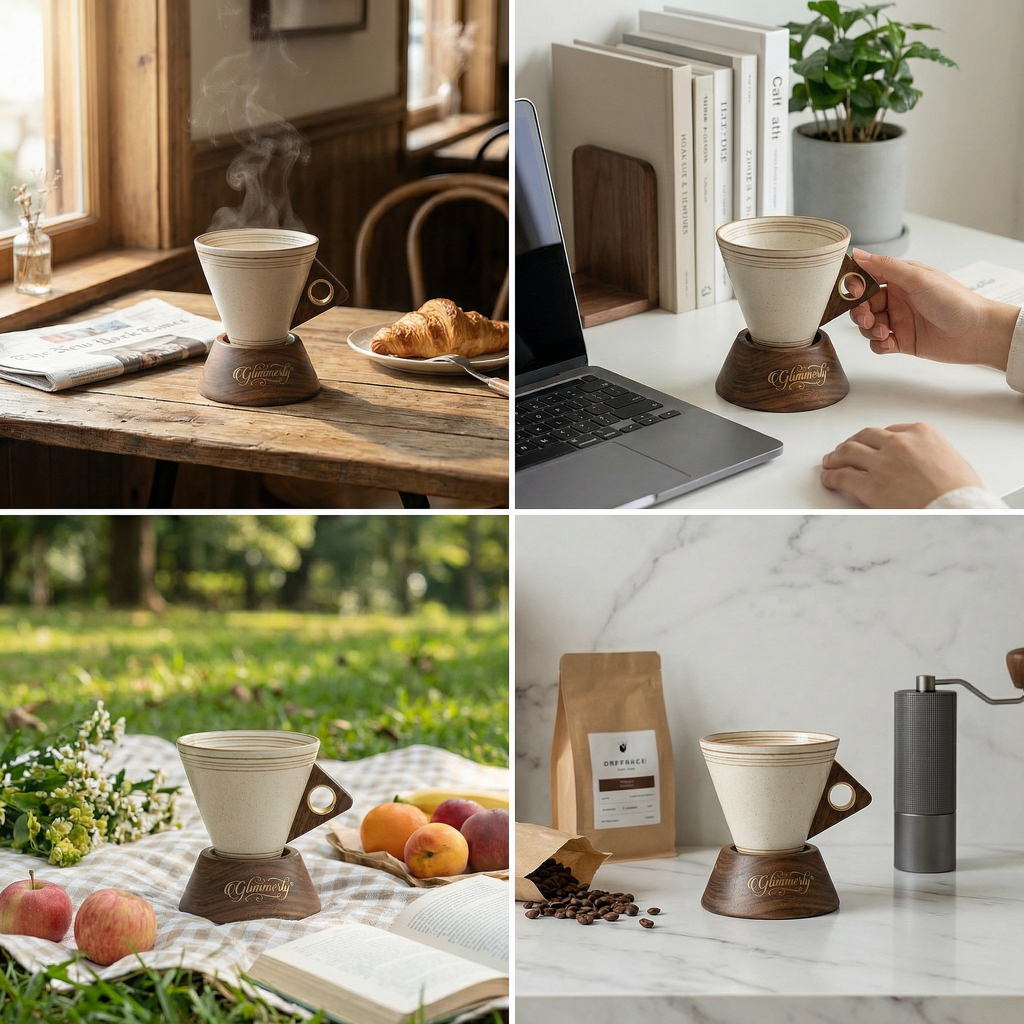 🍵𝑉𝑖𝑛𝑡𝑎𝑔𝑒 𝐶𝑜𝑓𝑓𝑒𝑒 𝑀𝑢𝑔 𝑤𝑖𝑡ℎ 𝑊𝑜𝑜𝑑𝑒𝑛 𝐻𝑎𝑛𝑑𝑙𝑒 & 𝑆𝑎𝑢𝑐𝑒𝑟😆